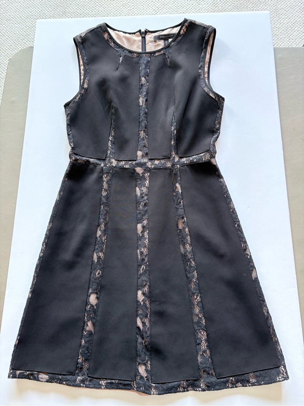 BCBGMaxAzria Black Dress with Nude Lace Inset